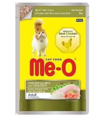 Me-O POUCH TAVUK İLE PİRİNÇ VE YENGEÇLİ 80 GR