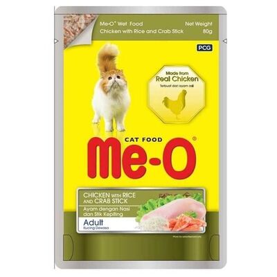 Me-O POUCH TAVUK İLE PİRİNÇ VE YENGEÇLİ 80 GR