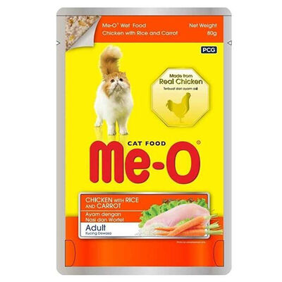 Me-O POUCH TAVUK İLE PİRİNÇ VE HAVUÇLU 80 GR