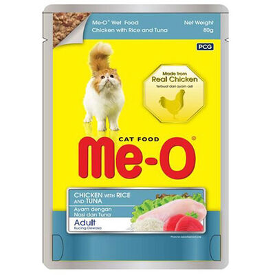 Me-O POUCH TAVUK İLE PİRİNÇ VE TON BALIKLI 80 GR