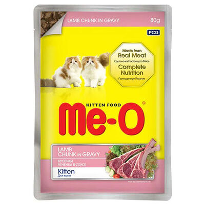 ME-O POUCH SOS İÇİNDE KİTTEN PARÇA KUZU ETLİ 80 GR