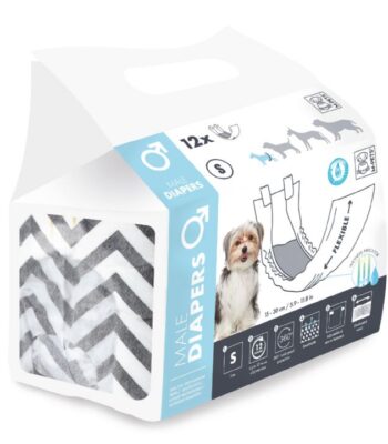 M-PETS DIAPERS ERKEK KÖPEKLER İÇİN KÜLOT (S) 12Lİ