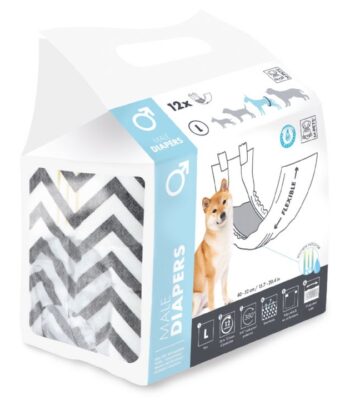 M-PETS DIAPERS ERKEK KÖPEKLER İÇİN KÜLOT (L) 12Lİ