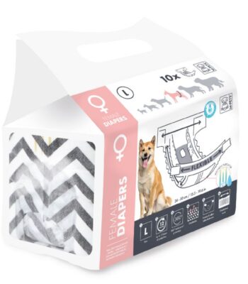 M-PETS DIAPERS DİŞİ KÖPEKLER İÇİN KÜLOT (L) 10LU