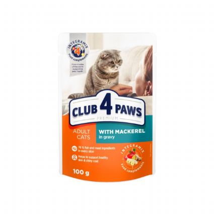 CLUB4PAWS KEDİ POUCH USKUMRULU YETİŞKİN 100GR