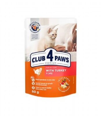 CLUB4PAWS KEDİ POUCH HİNDİ ETLİ YAVRU 80GR