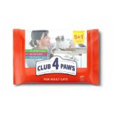 CLUB4PAWS KEDİ POUCH DANA-TAVUK-USKUMRU 5+1 SET