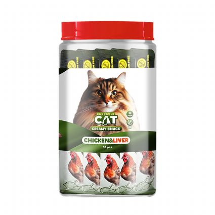 EUROGOLD CAT SIVI KEDİ ÖDÜLÜ TAVUK - CİĞER 30X15GR