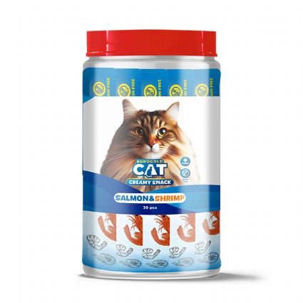 EUROGOLD CAT SIVI KEDİ ÖDÜLÜ SOMON - KARİDES 30X15GR