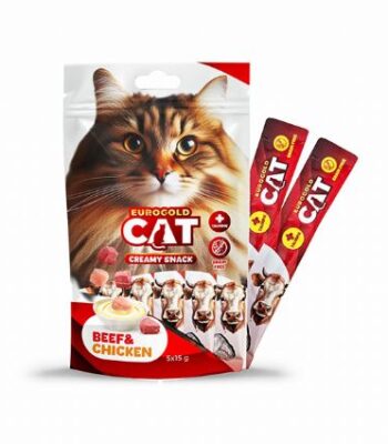 EUROGOLD CAT SIVI KEDİ ÖDÜLÜ DANA - TAVUK 5X15GR