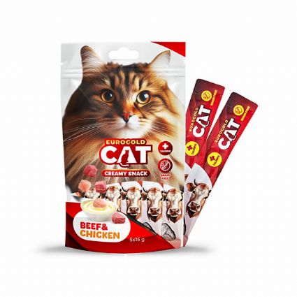 EUROGOLD CAT SIVI KEDİ ÖDÜLÜ DANA - TAVUK 5X15GR